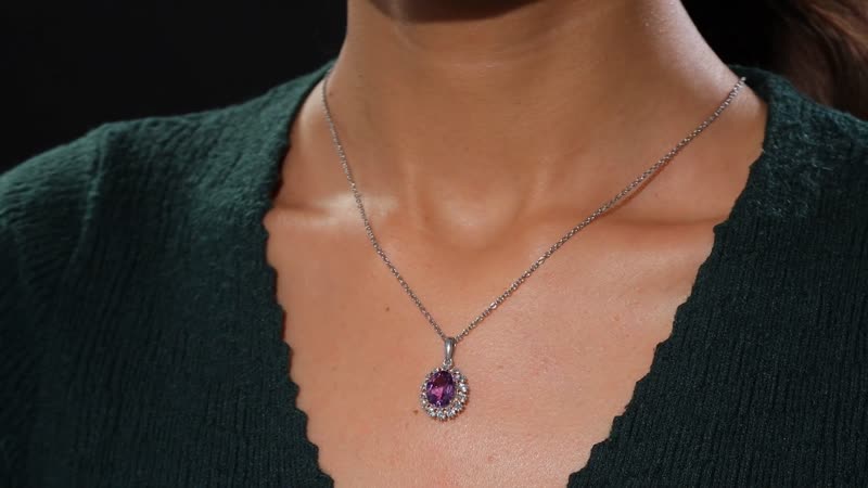 Moroccan Rose and Multi Gemstone 4.23 ctw Royal Bloom Pendant in Platinum Over Sterling Silver with Stainless Steel Necklace 20 Inches