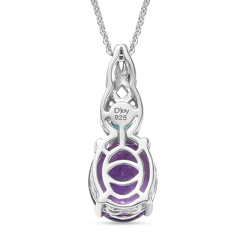 Moroccan Rose and Sleeping Beauty Turquoise 3.60 ctw Mystic Harmony Pendant Necklace in Platinum Over Sterling Silver 20 Inches