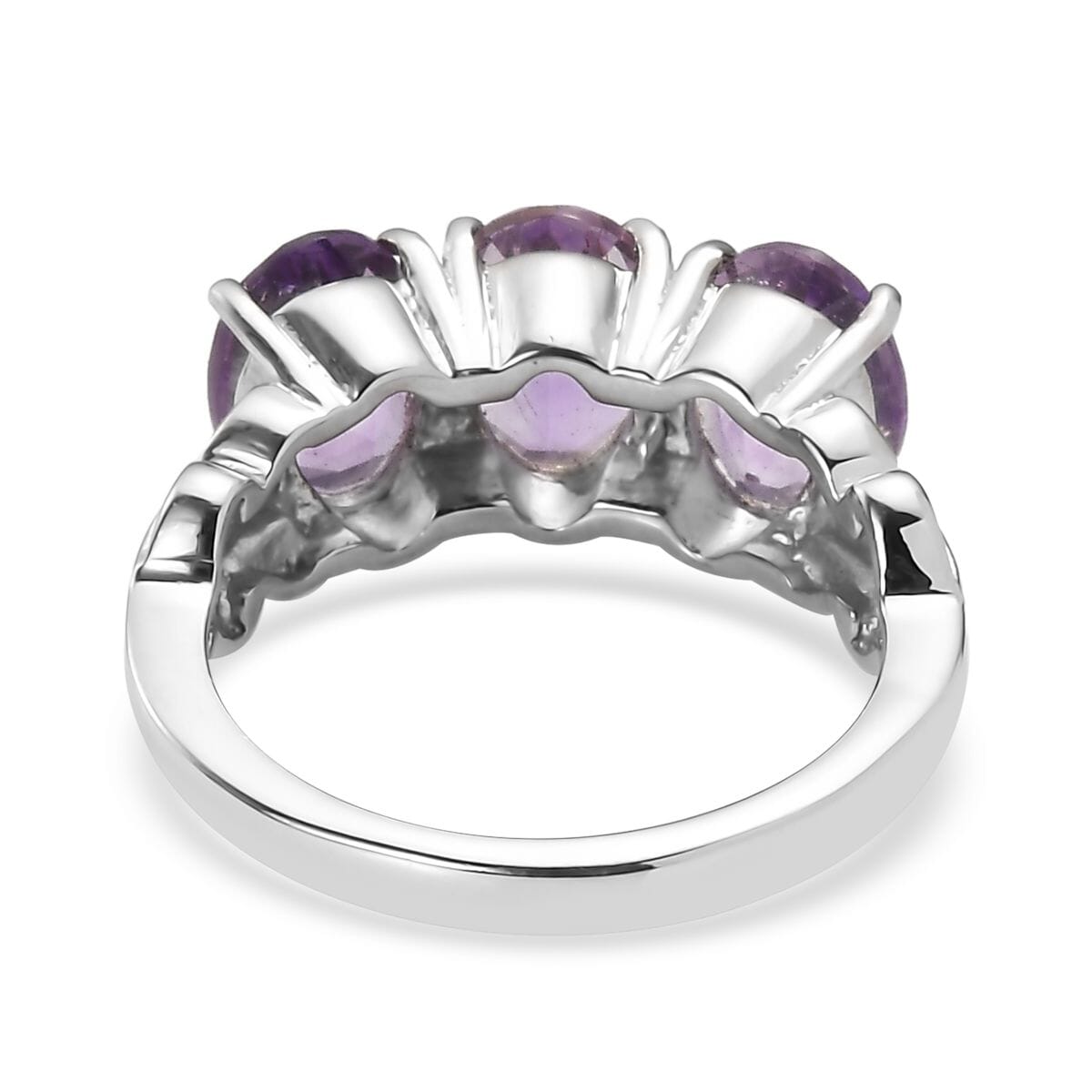 Moroccan Rose 7.10 ctw Trilogy Ring (Size 6.00), Pendant Necklace (20 Inches) in Stainless Steel  image number 5