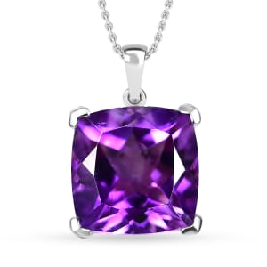 Moroccan Rose 4.35 ctw Victorian Elegance Pendant in Rhodium Over Sterling Silver with Stainless Steel Necklace 20 Inches