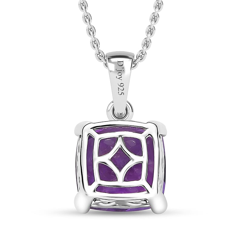 Moroccan Rose 4.35 ctw Victorian Elegance Pendant in Rhodium Over Sterling Silver with Stainless Steel Necklace 20 Inches