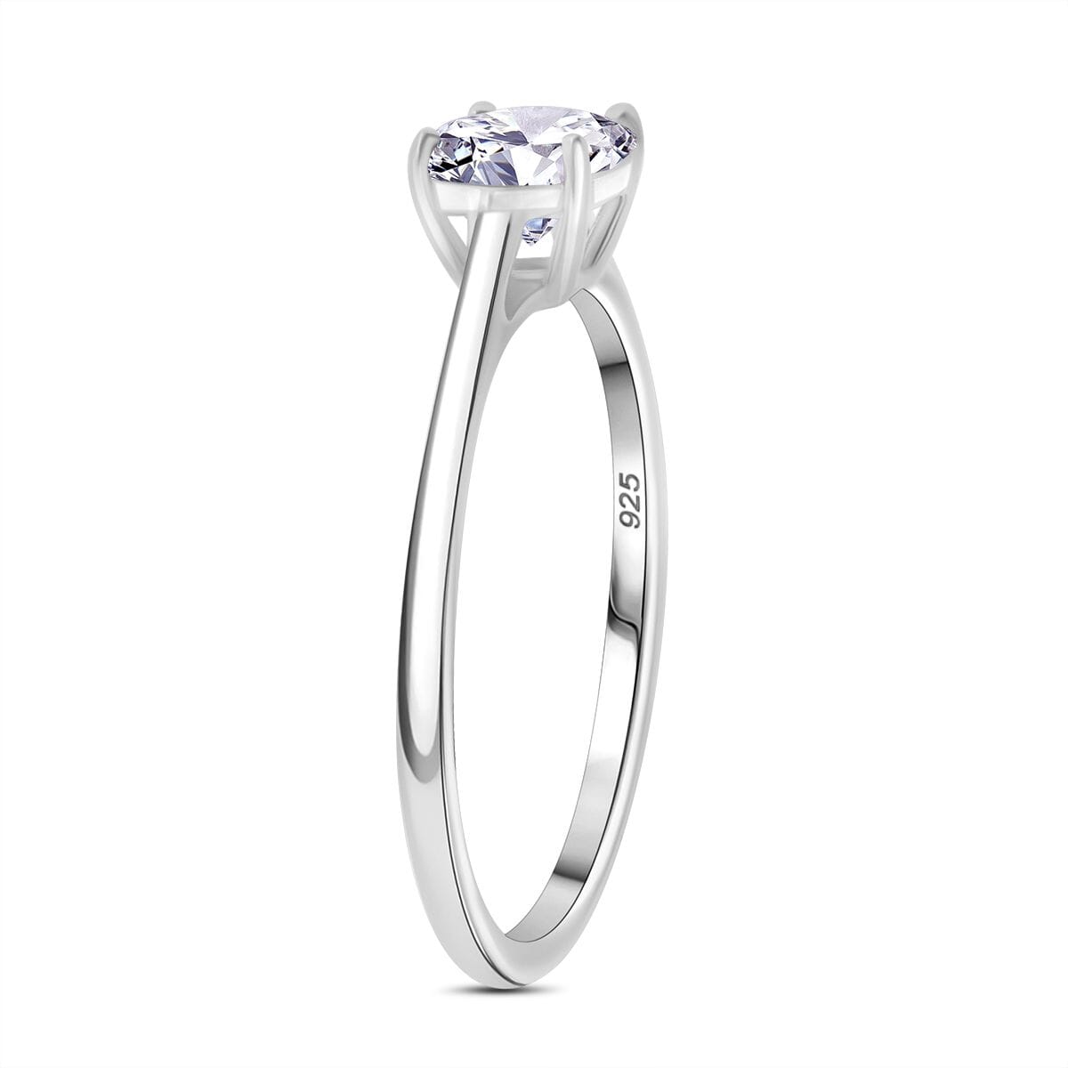 Moissanite 2.50 ctw Stud Earrings, Solitaire Ring (Size 6.0) and Pendant Necklace 20 Inches in Rhodium Over Sterling Silver image number 3