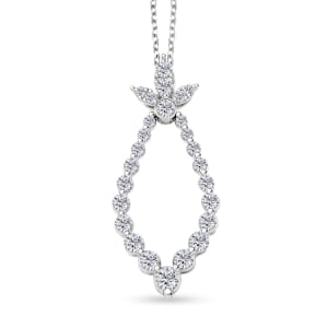 Clarte Icicle Collection Moissanite 1.10 ctw Pendant Necklace in Sterling Silver 18-20 Inches