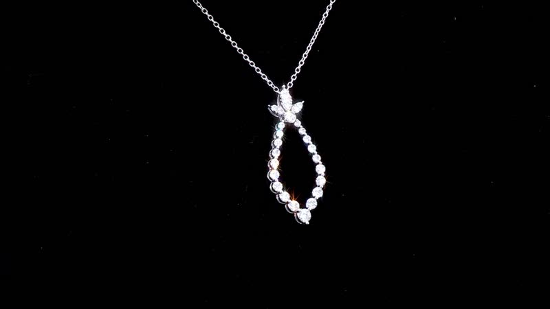 Clarte Icicle Collection Moissanite 1.10 ctw Pendant Necklace in Platinum Over Sterling Silver 18-20 Inches