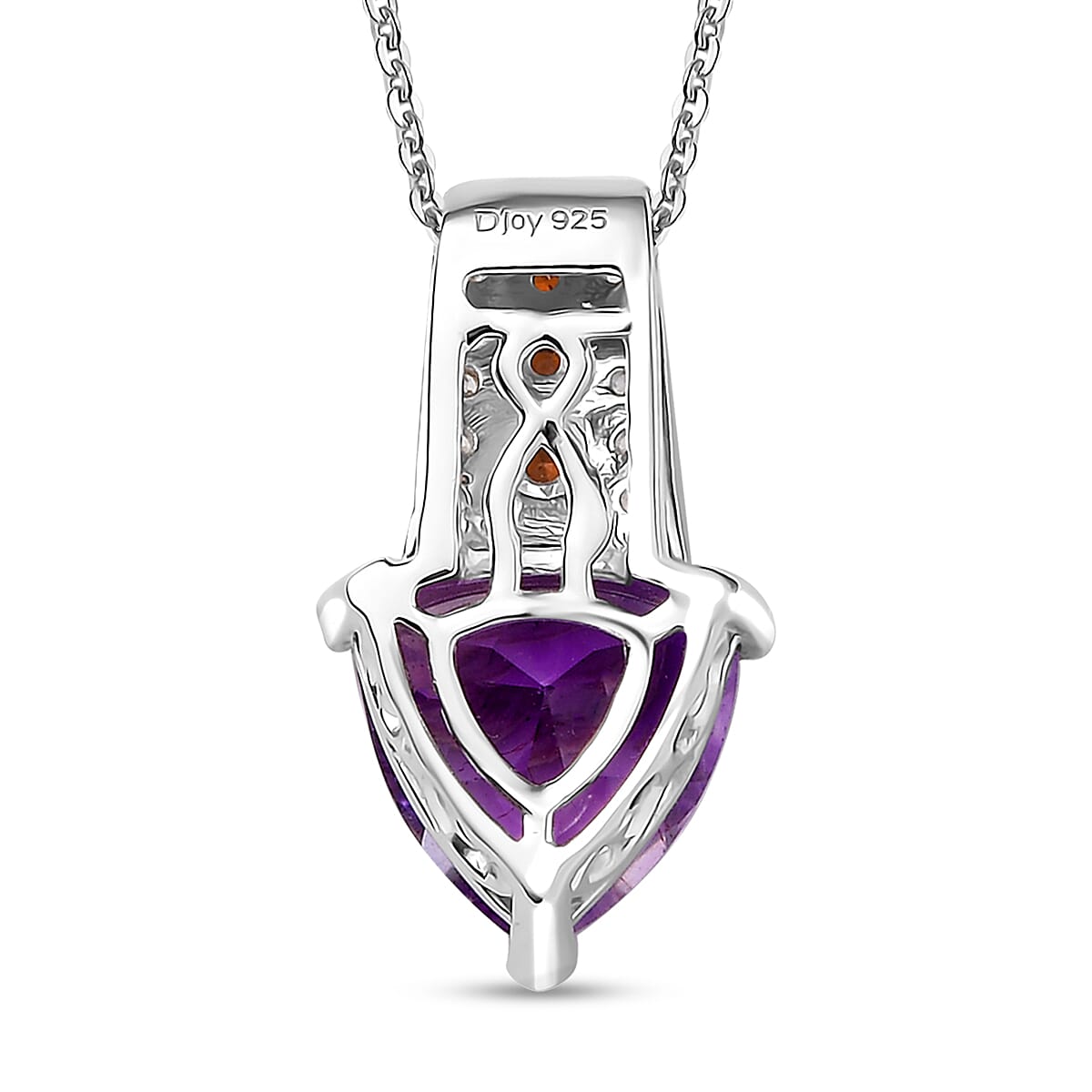 D'Joy Moroccan Rose and Multi Gemstone 2.60 ctw Modern Elegance Pendant Necklace in Platinum Over Sterling Silver 20 Inches 