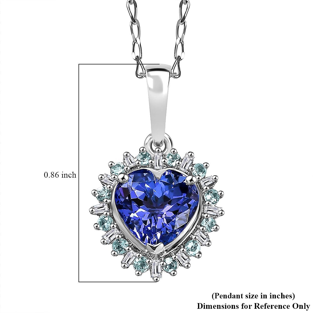 Rhapsody 950 Platinum AAAA Tanzanite, Paraiba Tourmaline, Diamond (E-F VS2) Pendant Necklace (20 Inches) (4.45 g) 2.15 ctw