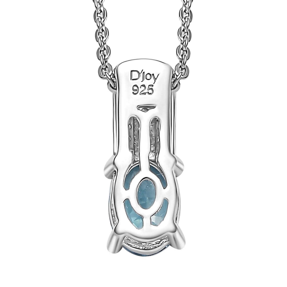 Cambodian Blue Zircon and Multi Gemstone 1.50 ctw Pendant Necklace in Rhodium Over Sterling Silver 20 Inches image number 4