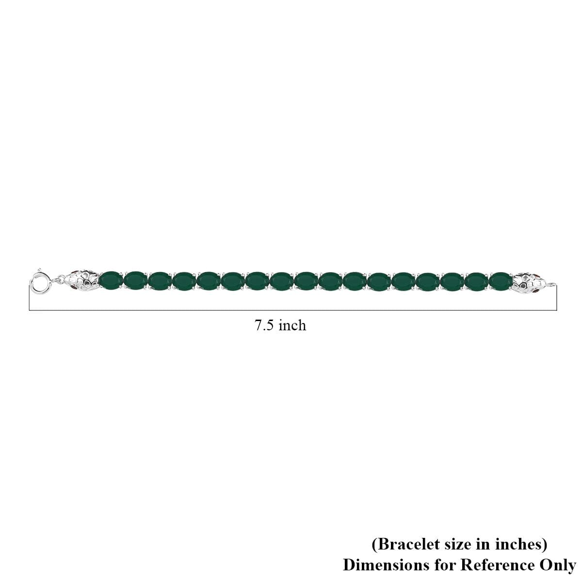 2 Piece Set - Karis Green Onyx, Natural Champagne Zircon 45.25 ctw Linking Bracelet (7.25In) and Solitaire Stud Earrings in Platinum Bond  image number 5