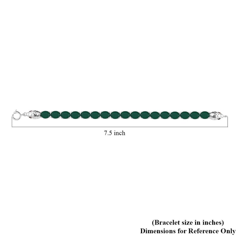 2 Piece Set - Karis Green Onyx, Natural Champagne Zircon 45.25 ctw Linking Bracelet (7.25In) and Solitaire Stud Earrings in Platinum Bond