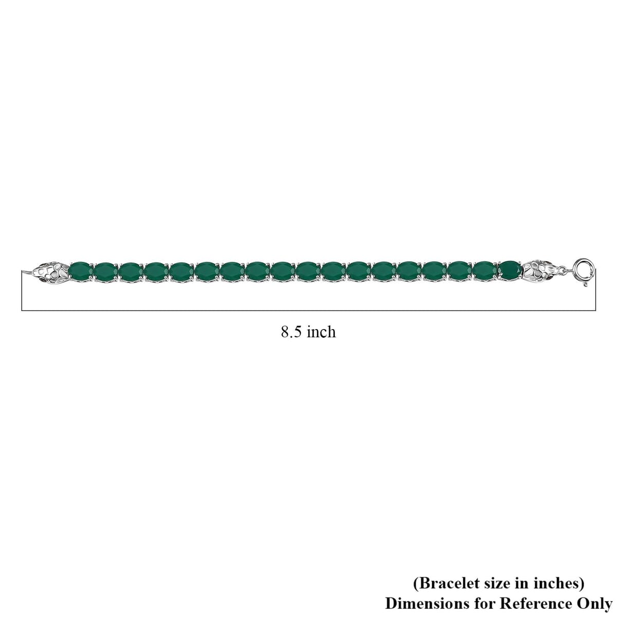 2 Piece Set - Karis Green Onyx, Natural Champagne Zircon Linking Bracelet (8.00In) and Solitaire Stud Earrings in Platinum Bond 47.90 ctw image number 5