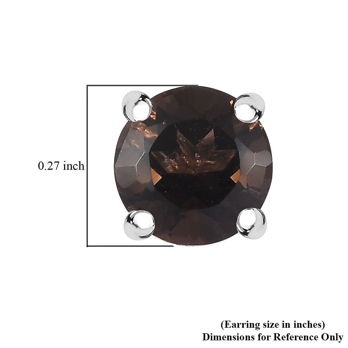 2 Piece Set - Karis Brazilian Smoky Quartz, Natural Champagne Zircon Linking Bracelet (7.25In) and Solitaire Stud Earrings in Platinum Bond 43.20 ctw