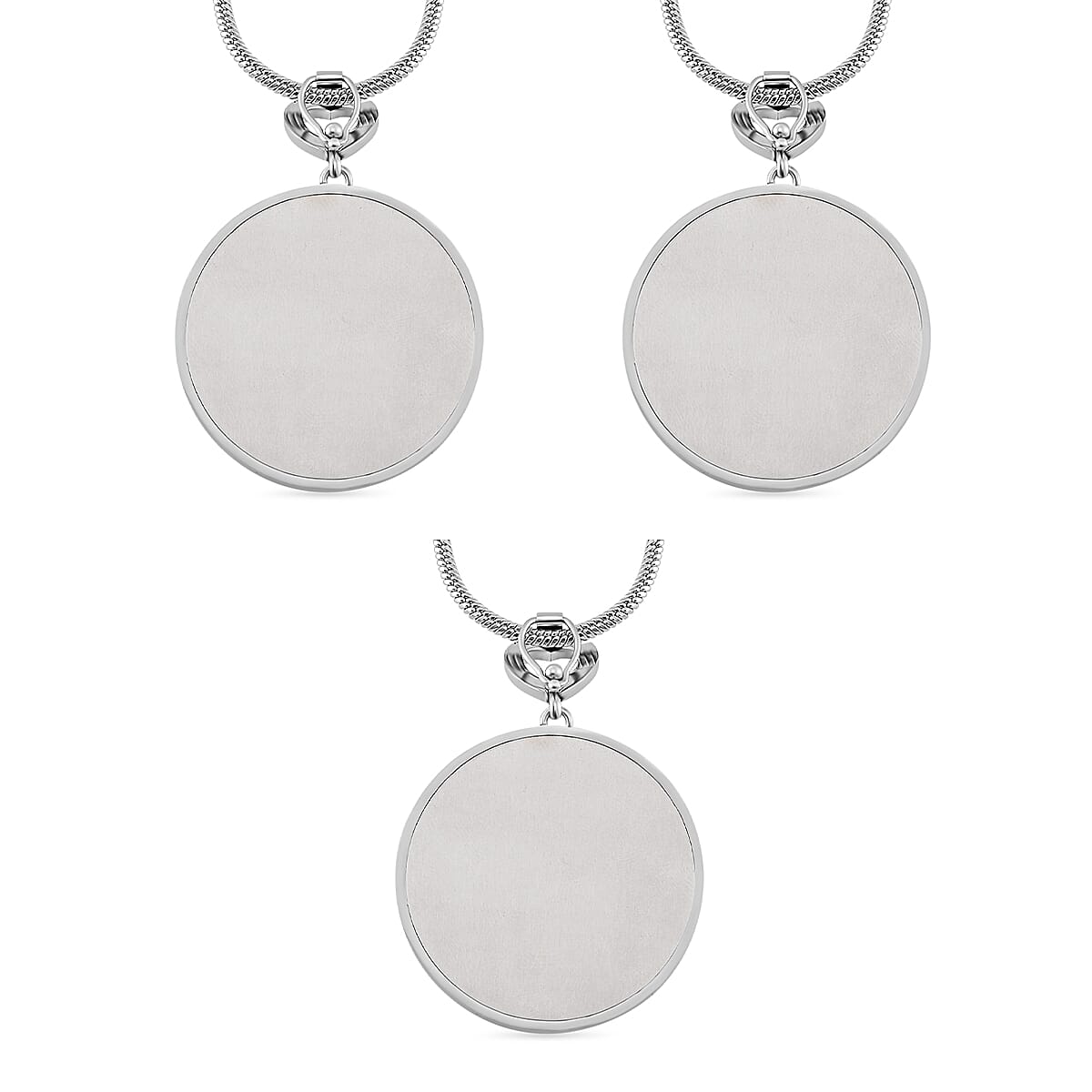 3 Piece Set - Multi Color Murano Style Pendant Necklace 24-28 Inches in Stainless Steel (Del. In 10-12 Days) image number 4