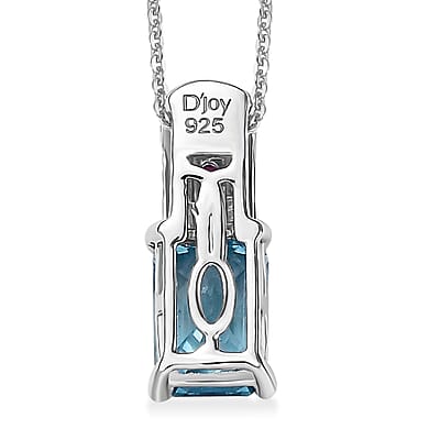 Cambodian Blue Zircon and Multi Gemstone 1.50 ctw Pendant Necklace in Rhodium Over Sterling Silver 20 Inches