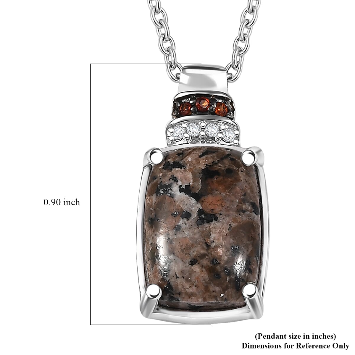 Natural Yooperlite and Multi Gemstone 6.90 ctw Pendant in Rhodium Over Sterling Silver with Stainless Steel Necklace and Free UV Flash Light 20 Inches image number 6