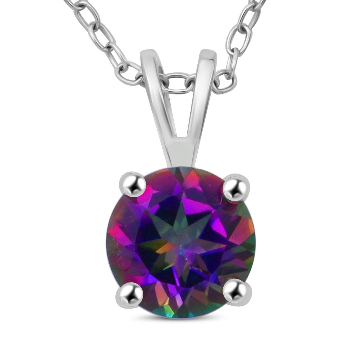 Green Mystic Topaz 3.25 ctw Stud Earrings, Solitaire Ring (Size 6.0) and Pendant Necklace 20 Inches in Rhodium Over Sterling Silver image number 5