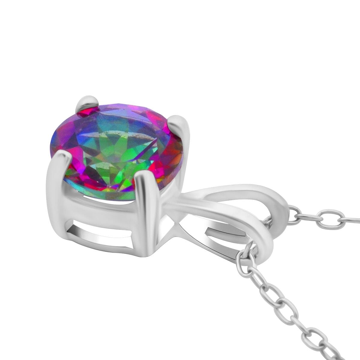 Green Mystic Topaz 3.25 ctw Stud Earrings, Solitaire Ring (Size 8.0) and Pendant Necklace 20 Inches in Rhodium Over Sterling Silver image number 6