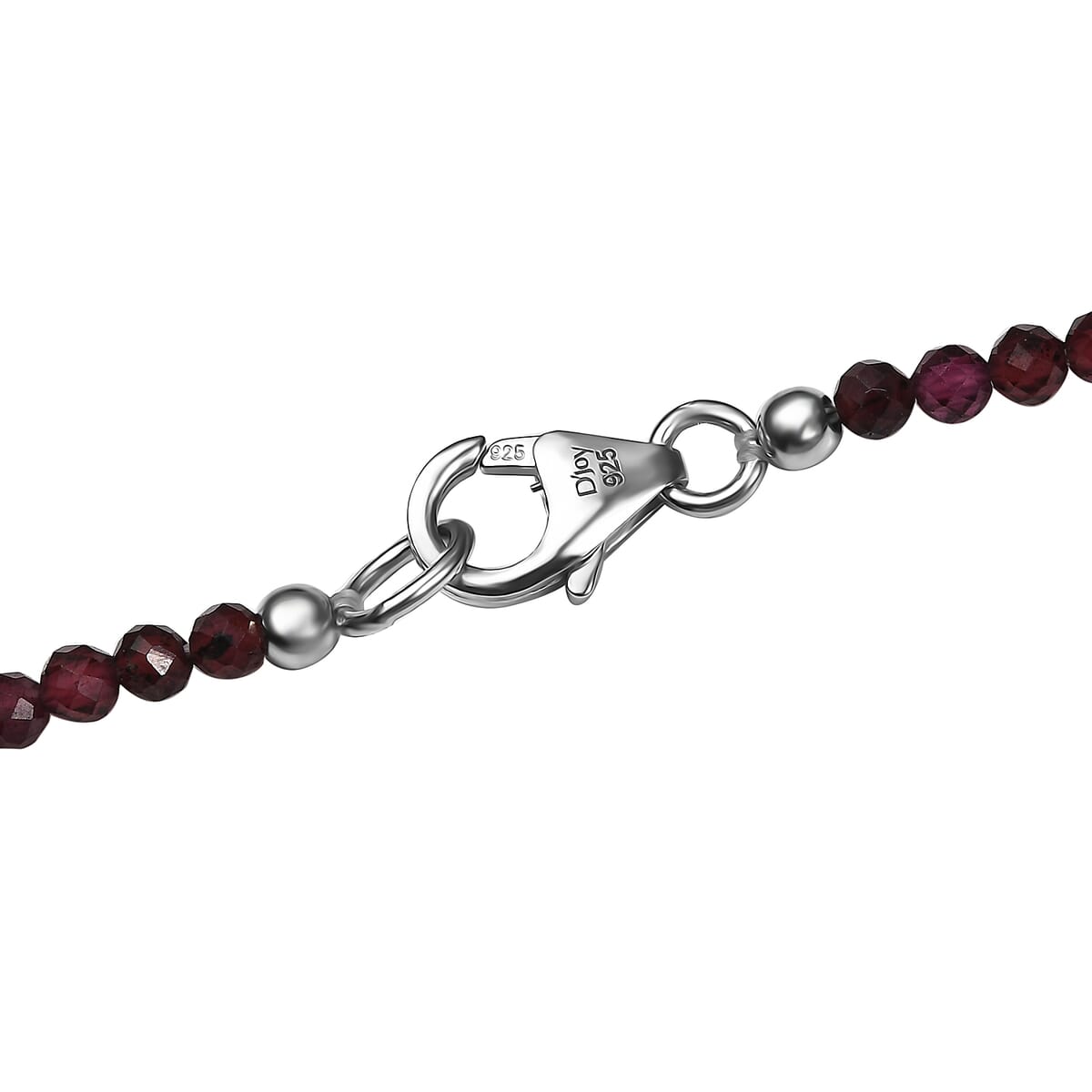 Premium Larimar and Orissa Rhodolite Garnet 91.40 ctw Pendant with Beaded Chain 20 Inches in Rhodium Over Sterling Silver image number 4