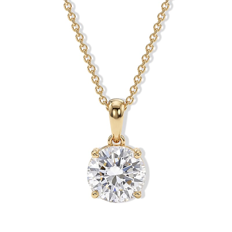 Luxuriant Lab Grown Diamond E-F VS 4.00 ctw Pendant Necklace in 14K Yellow Gold 20 Inches