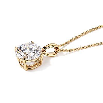Luxuriant Lab Grown Diamond E-F VS 4.00 ctw Pendant Necklace in 14K Yellow Gold 20 Inches
