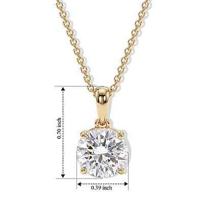 Luxuriant Lab Grown Diamond E-F VS 4.00 ctw Pendant Necklace in 14K Yellow Gold 20 Inches