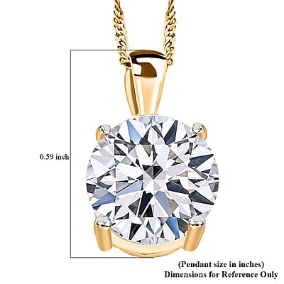 Luxuriant Lab Grown Diamond E-F VS 4.00 ctw Pendant Necklace in 14K Yellow Gold 20 Inches