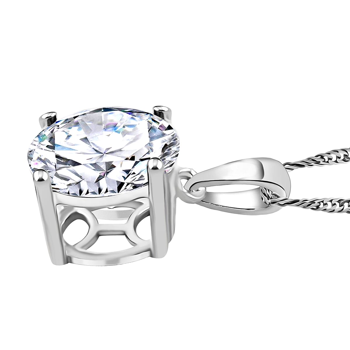 IGI Certified Luxuriant Lab Grown Diamond E-F VS 4.00 ctw Pendant Necklace in 950 Platinum 20 Inches image number 3