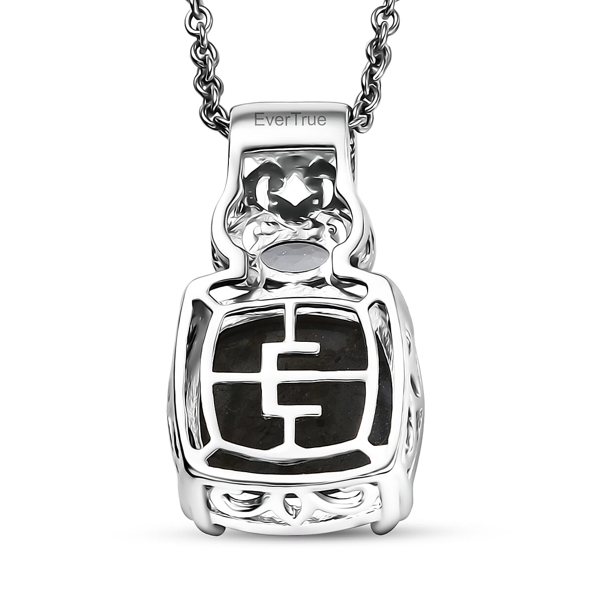 EverTrue Malagasy Labradorite and Sky Blue Topaz 5.15 ctw Pendant in Platinum Bond with Stainless Steel Necklace 20 Inches