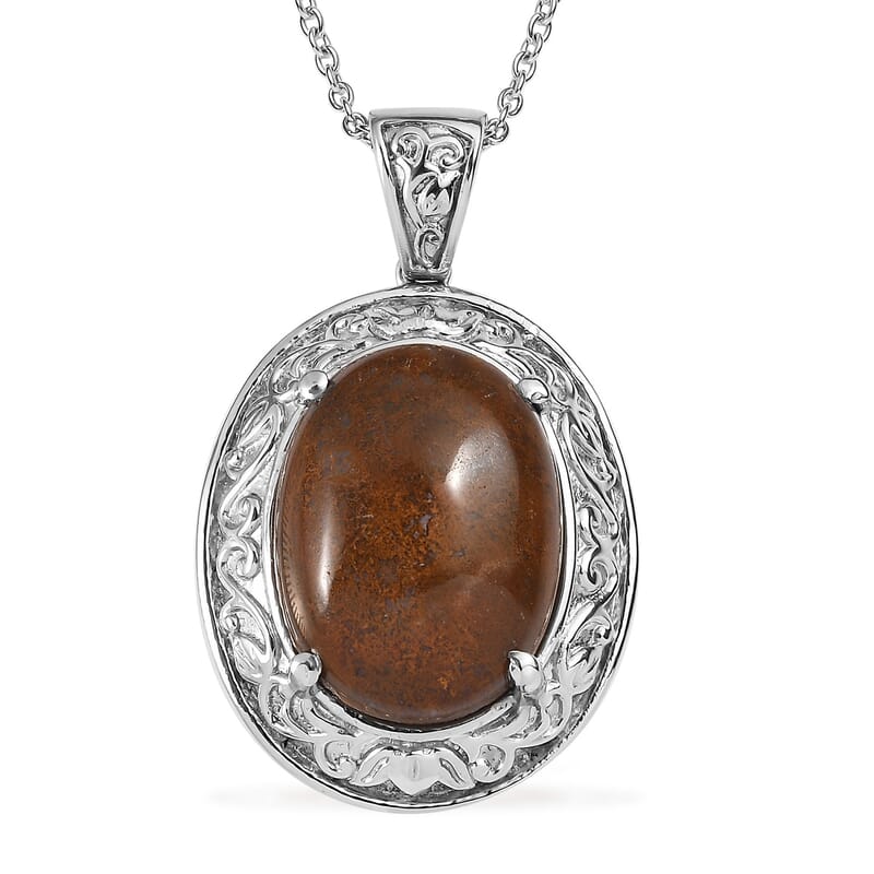 Aqua Nueva Moss 16.25 ctw Pendant Necklace in Stainless Steel 20 Inches
