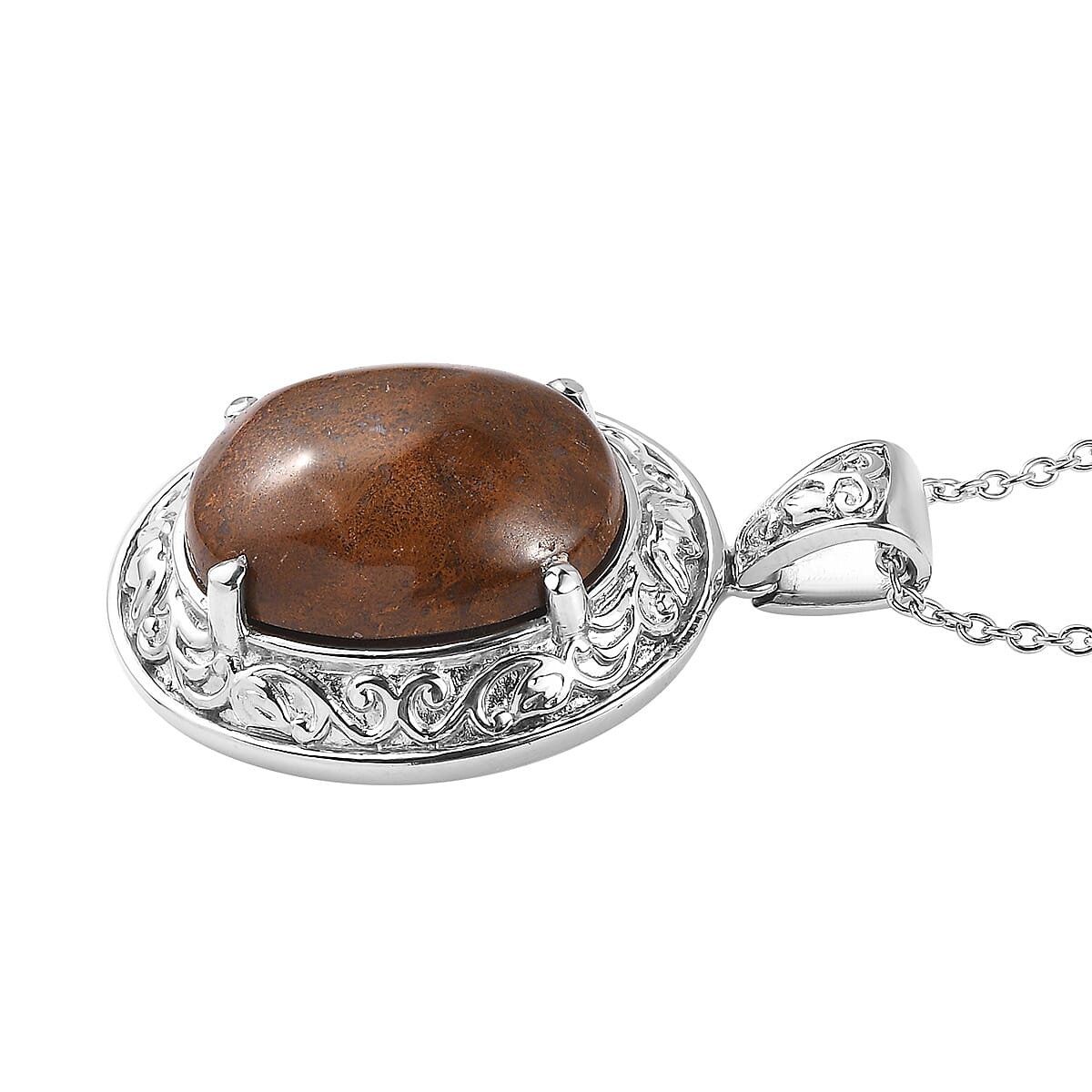 Aqua Nueva Moss 16.25 ctw Pendant Necklace in Stainless Steel 20 Inches