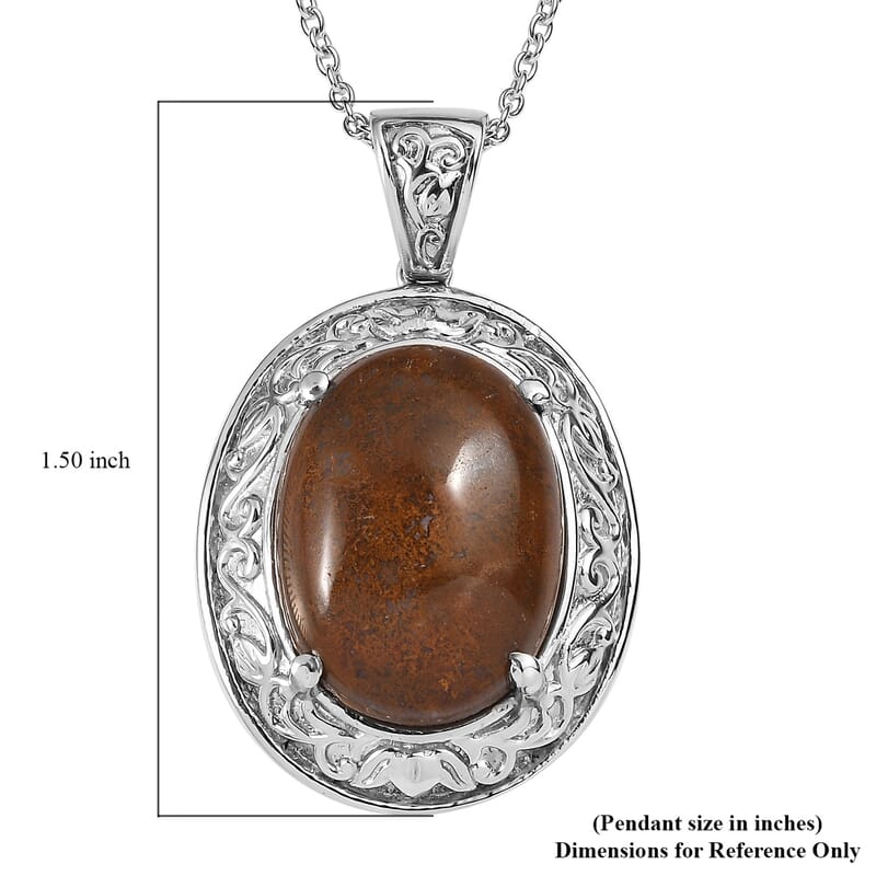 Aqua Nueva Moss 16.25 ctw Pendant Necklace in Stainless Steel 20 Inches