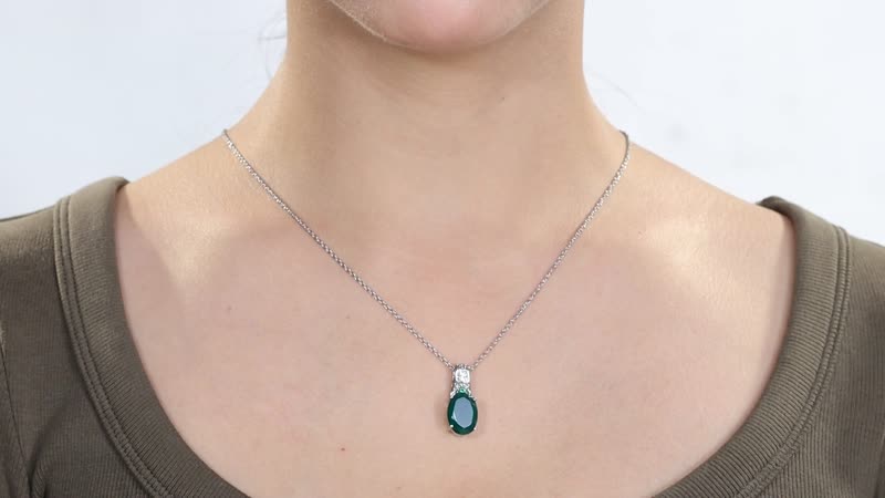 Thai Black Spinel Pendant Necklace (20 Inches) in Stainless Steel 7.30 ctw