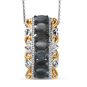 D'Joy Narsipatnam Alexandrite and White Zircon 1.85 ctw Pendant Necklace 20 Inches in 18K Vermeil YG and Rhodium Over Sterling Silver