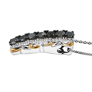 D'Joy Narsipatnam Alexandrite and White Zircon 1.85 ctw Rococo Filigree Pendant Necklace 20 Inches in 18K Vermeil YG and Rhodium Over Sterling Silver