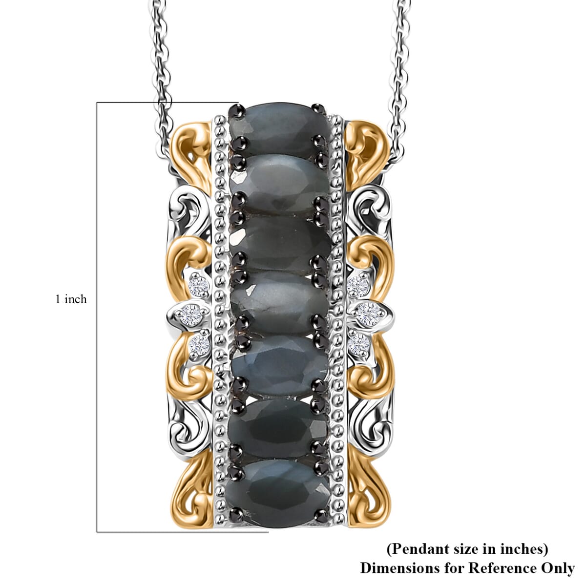 D'Joy Narsipatnam Alexandrite and White Zircon 1.85 ctw Pendant Necklace 20 Inches in 18K Vermeil YG and Rhodium Over Sterling Silver image number 6