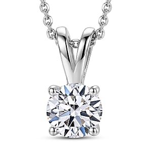 Luxuriant Lab Grown Diamond E-F VS 0.50 ctw Solitaire Pendant Necklace in Platinum Over Sterling Silver 20 Inches