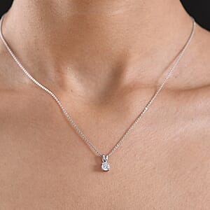 Luxuriant Lab Grown Diamond E-F VS 0.50 ctw Solitaire Pendant Necklace in Platinum Over Sterling Silver 20 Inches