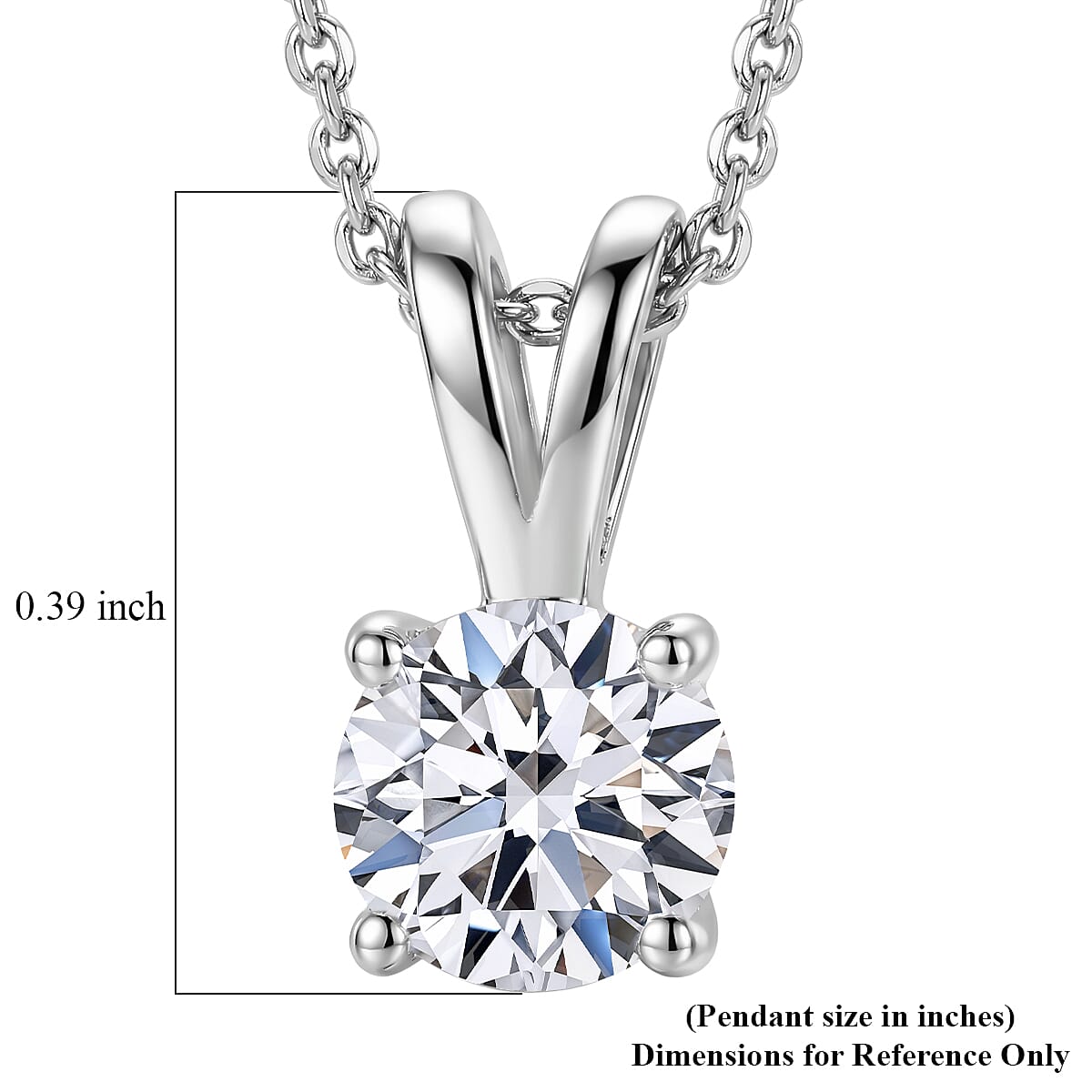 Luxuriant Lab Grown Diamond E-F VS 0.50 ctw Solitaire Pendant Necklace in Platinum Over Sterling Silver 20 Inches image number 6