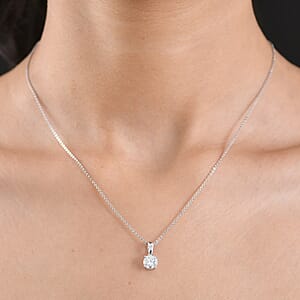 IGI Certified Luxuriant Lab Grown Diamond E-F VS 1.00 ctw Pendant Necklace in Platinum Over Sterling Silver 20 Inches