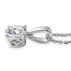 IGI Certified Luxuriant Lab Grown Diamond E-F VS 1.00 ctw Pendant Necklace in Platinum Over Sterling Silver 20 Inches