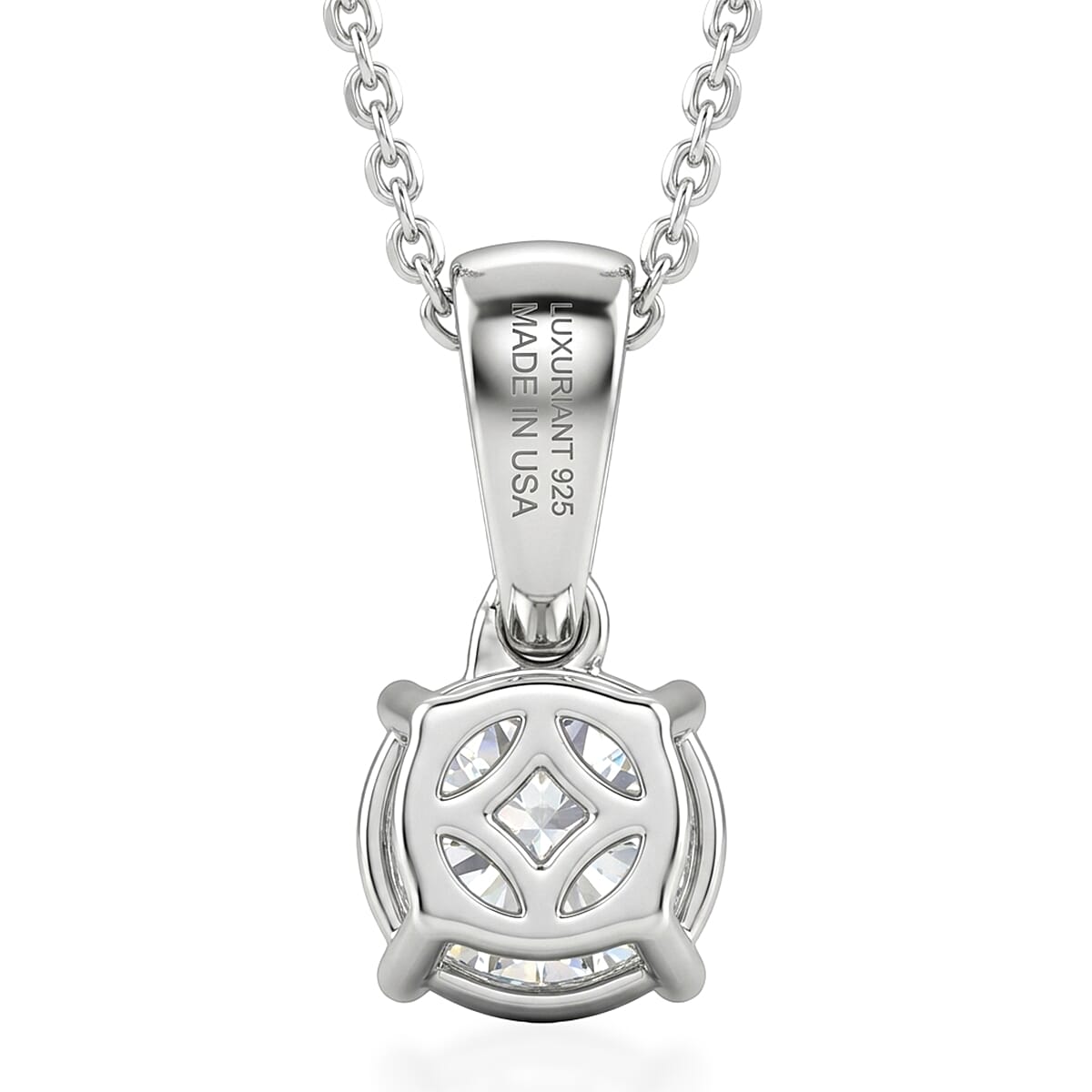 IGI Certified Luxuriant Lab Grown Diamond E-F VS 1.00 ctw Pendant Necklace in Platinum Over Sterling Silver 20 Inches