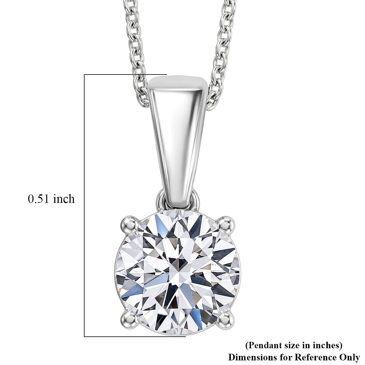 IGI Certified Luxuriant Lab Grown Diamond E-F VS 1.00 ctw Pendant Necklace in Platinum Over Sterling Silver 20 Inches image number 5