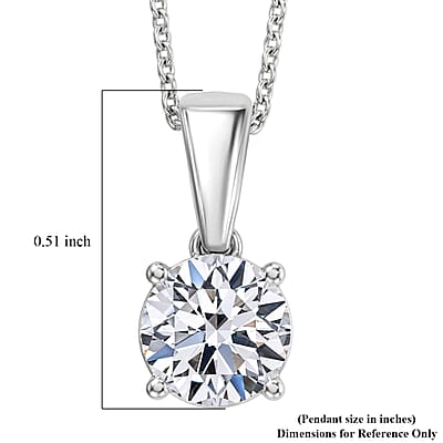 IGI Certified Luxuriant Lab Grown Diamond E-F VS 1.00 ctw Pendant Necklace in Platinum Over Sterling Silver 20 Inches