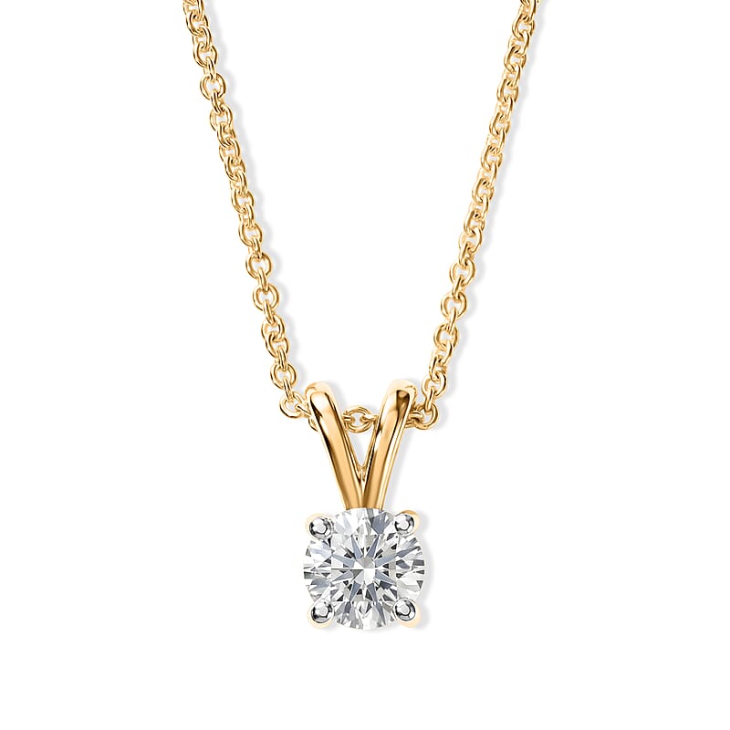 Luxuriant Lab Grown Diamond E-F VS 0.50 ctw Pendant Necklace in 14K Yellow Gold 20 Inches