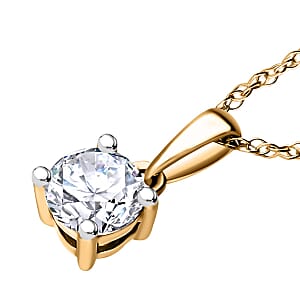 Luxuriant Lab Grown Diamond E-F VS 0.50 ctw Pendant Necklace in 14K Yellow Gold 20 Inches
