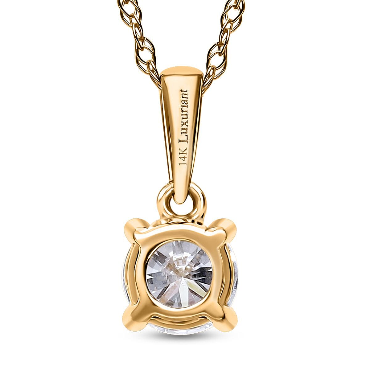 Luxuriant Lab Grown Diamond E-F VS 0.50 ctw Pendant Necklace in 14K Yellow Gold 20 Inches image number 3