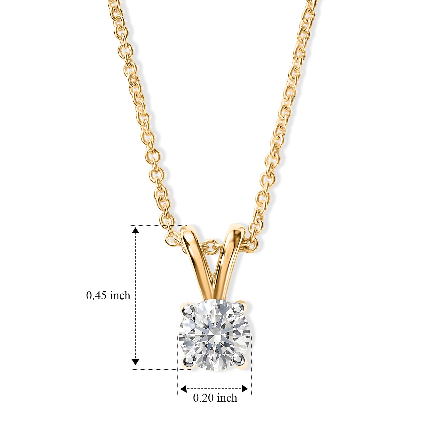 Luxuriant Lab Grown Diamond E-F VS 0.50 ctw Pendant Necklace in 14K Yellow Gold 20 Inches