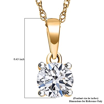 Luxuriant Lab Grown Diamond E-F VS 0.50 ctw Pendant Necklace in 14K Yellow Gold 20 Inches