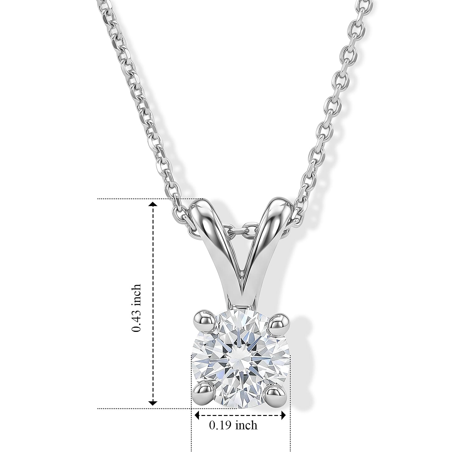 Luxuriant Lab Grown Diamond E-F VS 0.50 ctw Solitaire Pendant Necklace in 950 Platinum 20 Inches