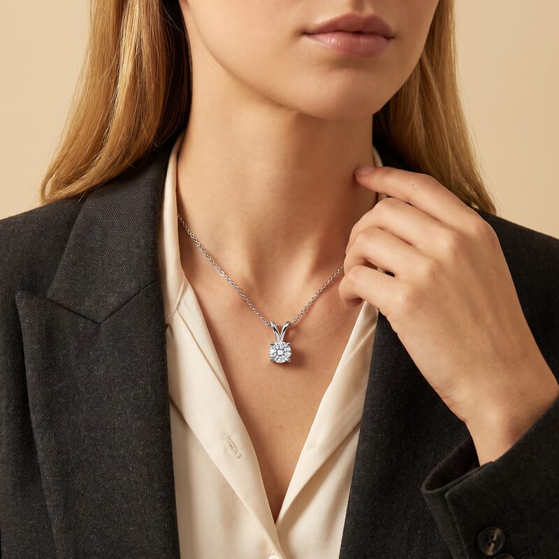 Doorbuster Luxuriant Lab Grown Diamond E-F VS 0.50 ctw Solitaire Pendant Necklace in 950 Platinum 20 Inches