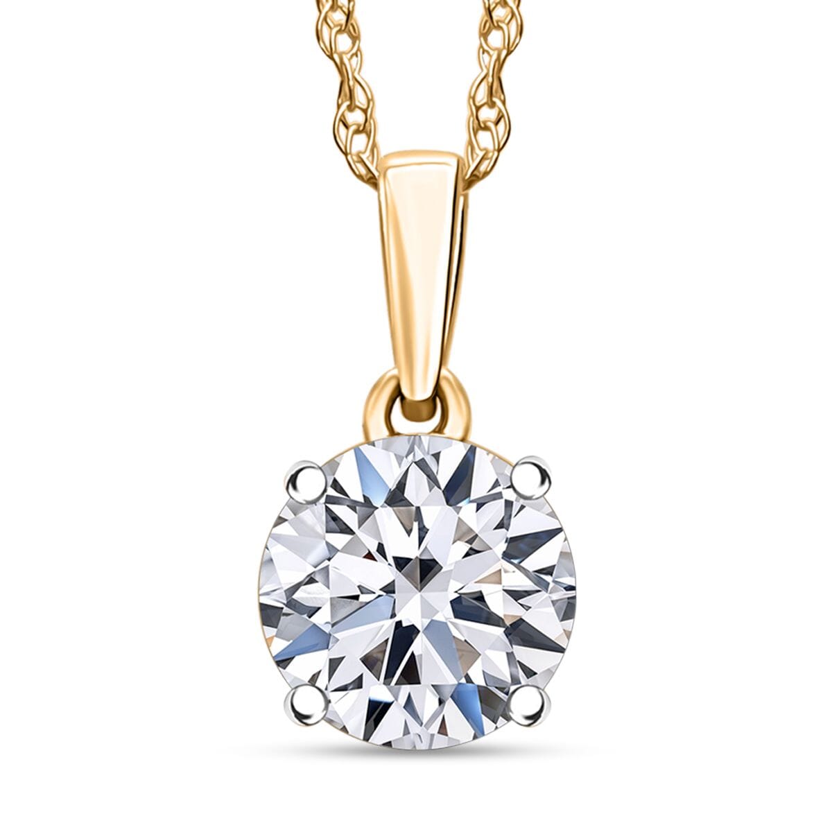 Luxuriant Lab Grown Diamond E-F VS 1.00 ctw Pendant Necklace in 14K Yellow Gold 20 Inches image number 0